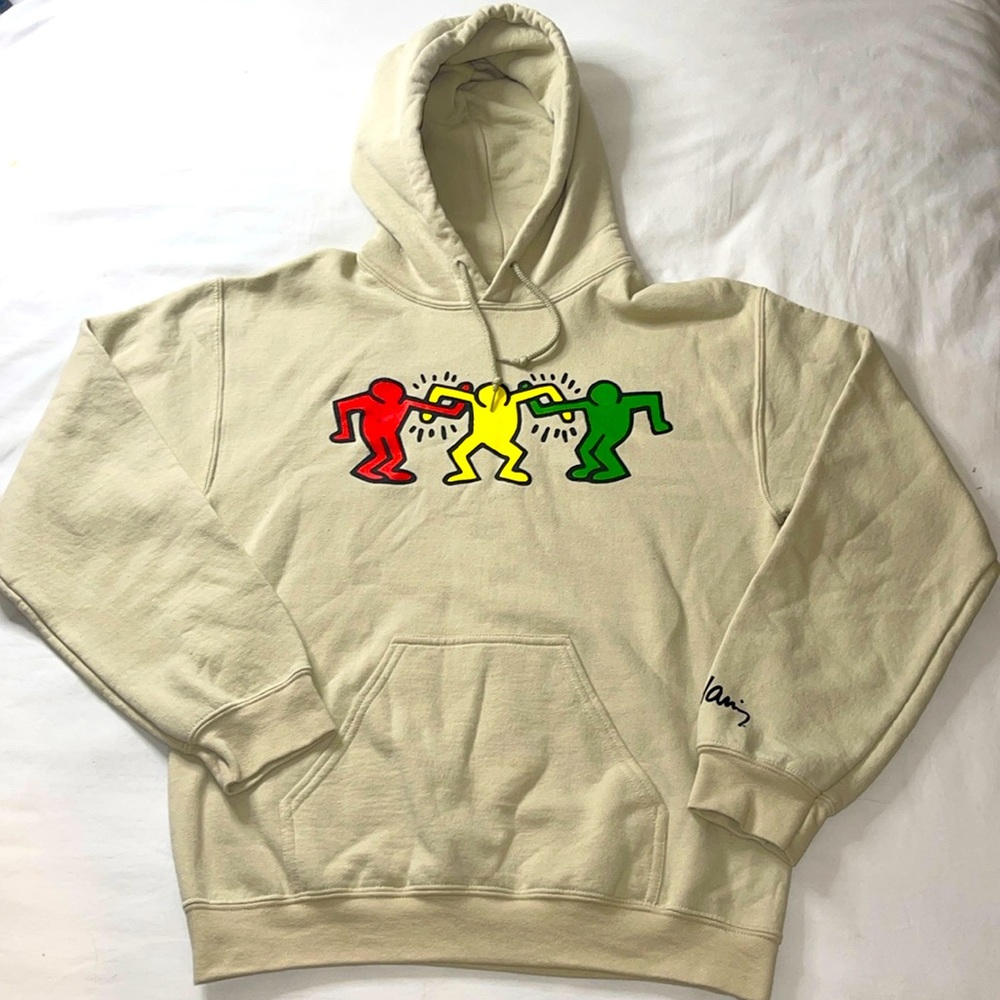 Keith Haring Tan Beige United Hoodie Jacket Men’s Size Small